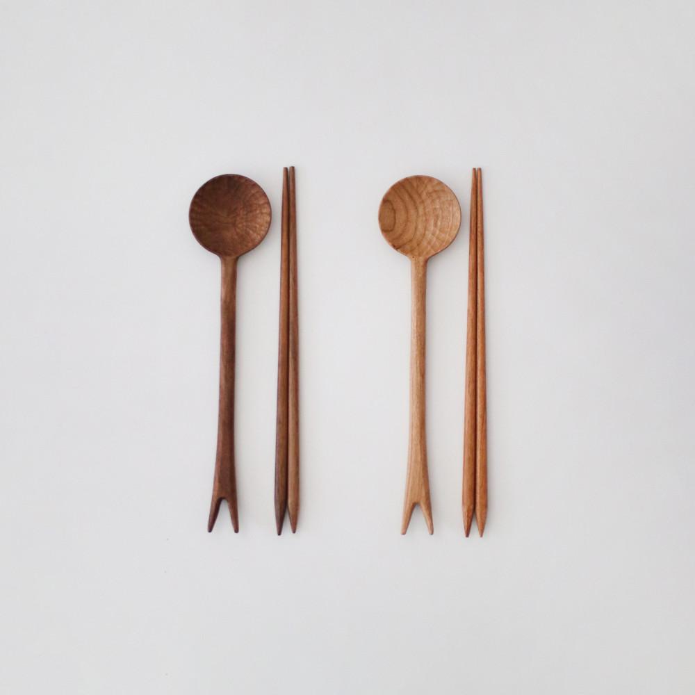 [pre-order] 제비꼬리 수저세트_월넛, 체리