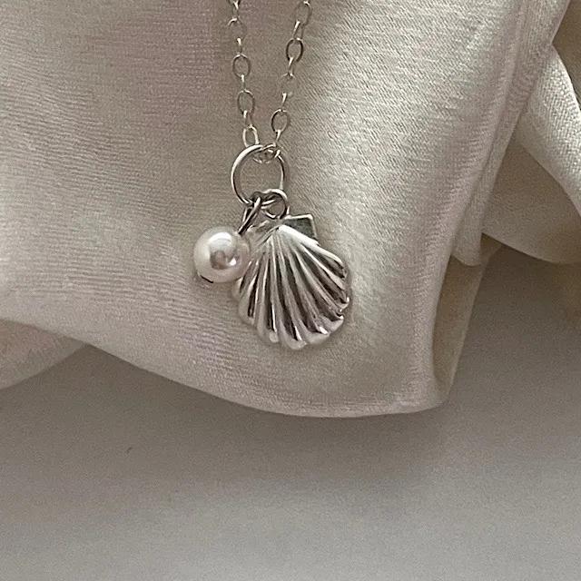 (MADE) 실버925 조개 진주 목걸이