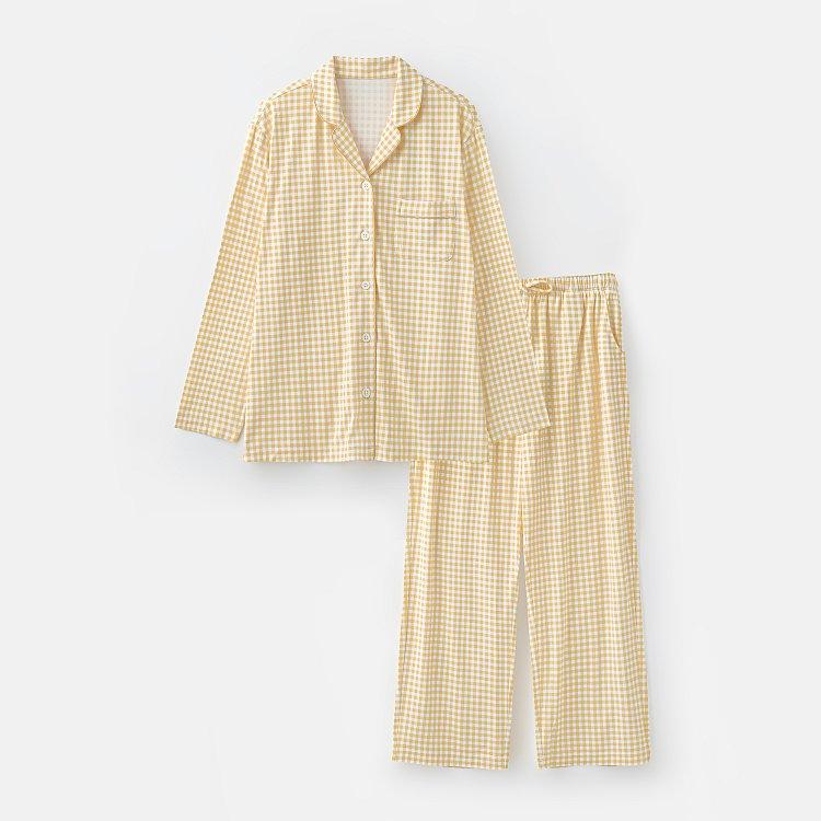 여 보드라운 피치스킨 체크 파자마 세트