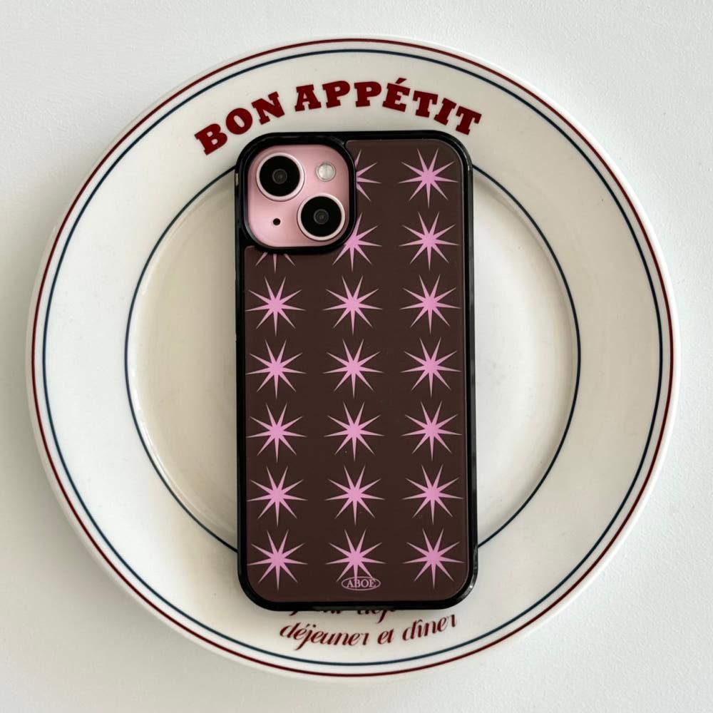 아비오에 슈팅스타 딸기초코 무광 글라스범퍼케이스 일반 아이폰12케이스