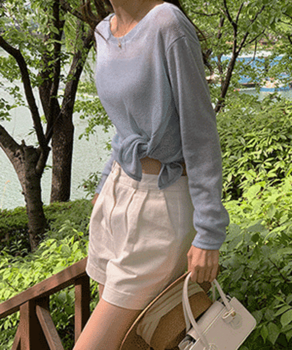 6색 투웨이 트임 린넨 쿨 티셔츠 , 루즈핏 시스루 옆트임 썸머 여름 매듭 수영복 물놀이 워터파크 섹시 그물 비치 블랙 하늘색 크롭 니트 긴팔