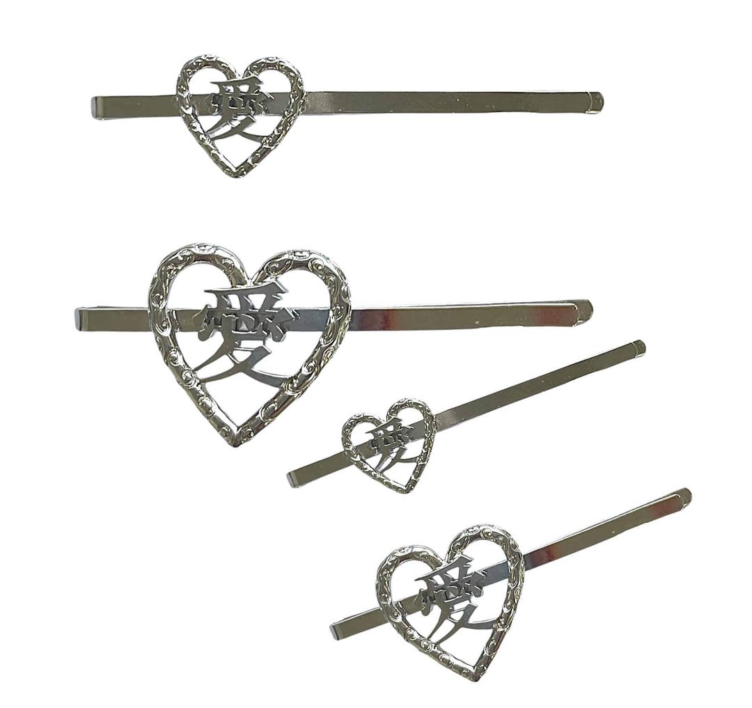 愛 vine heart hairpin