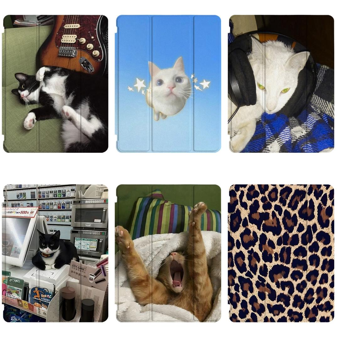 6type 고양이 호피 레오파드 아이패드 케이스