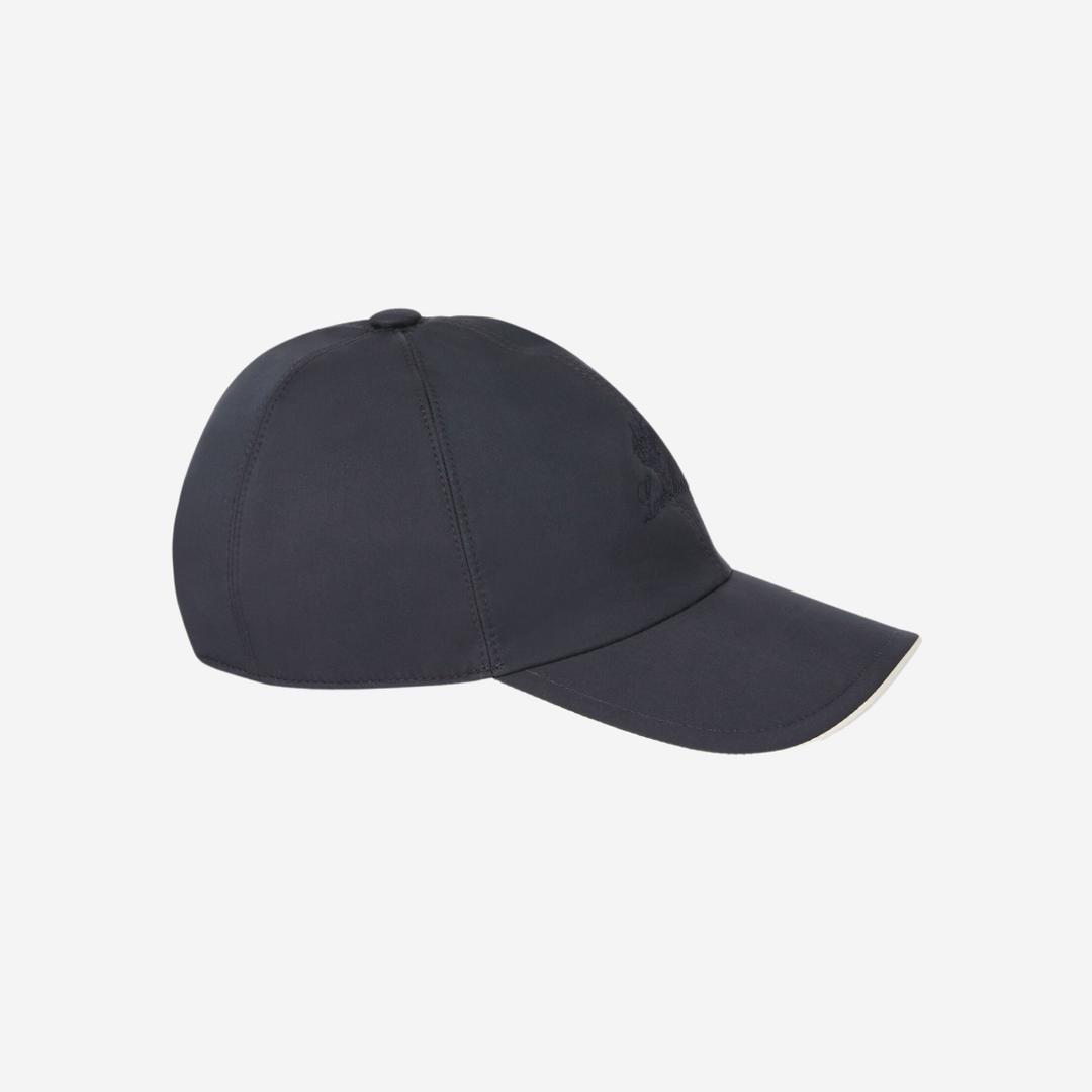 Loro Piana Baseball Cap Technical Fabric Storm System Total Navy Blue Ivory