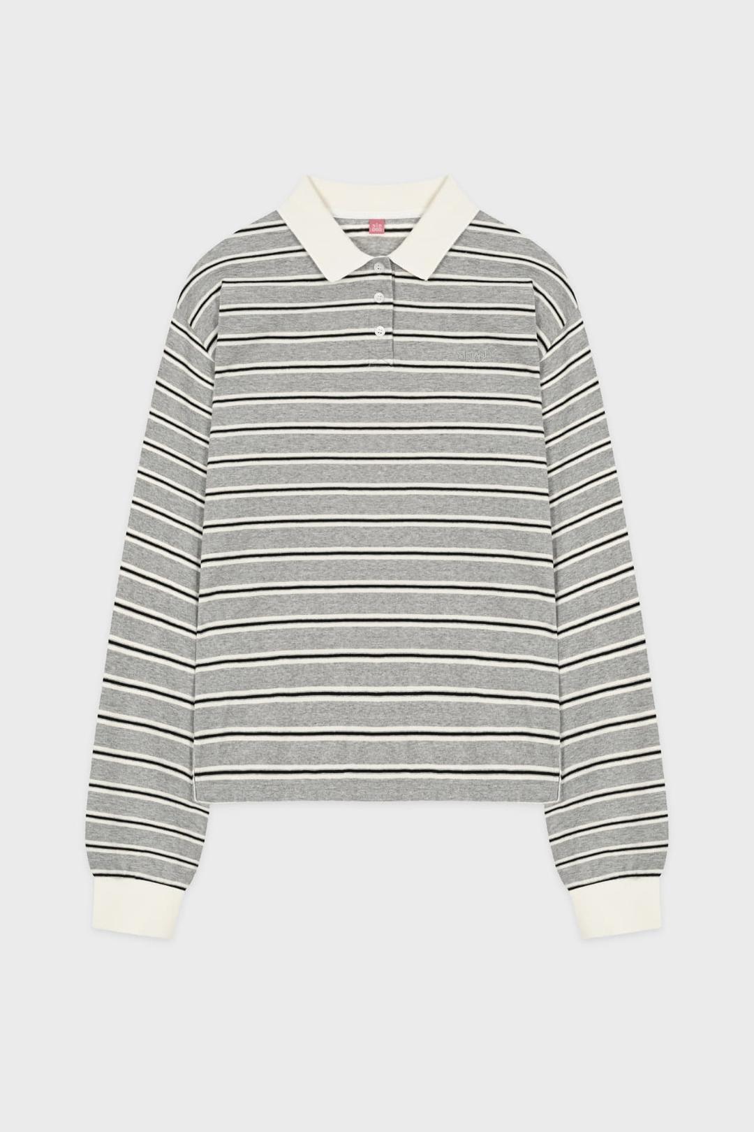 Stripe PK Shirt (Melange Grey)