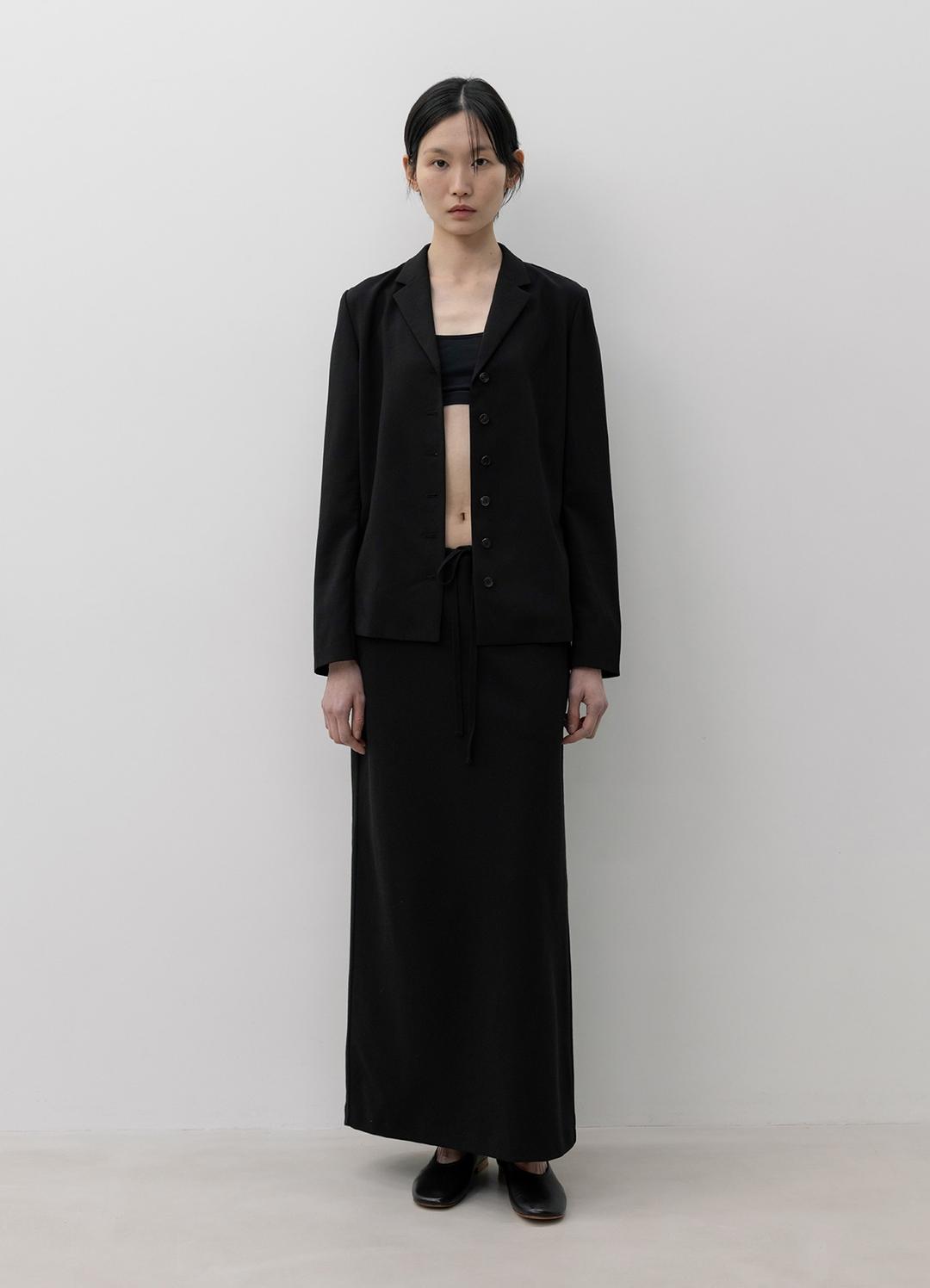 Rene Sheer Button Jacket / Black