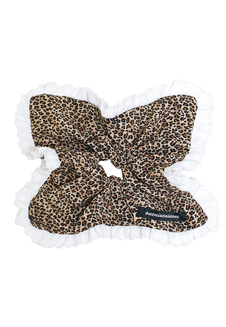 SQUARE LACE SCRUNCHIE_LEOPARD
