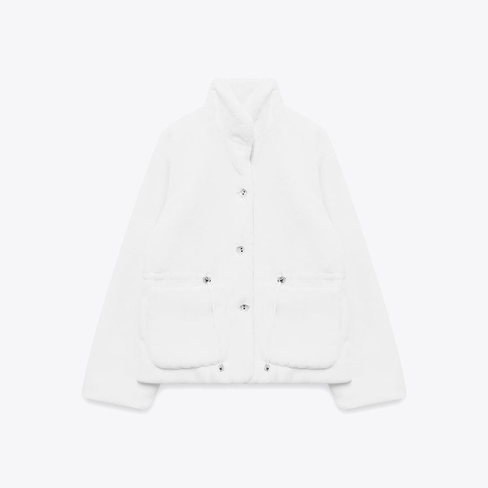 마리끌레르 미디 하이넥 퍼 자켓(MAFDJK16NIV)