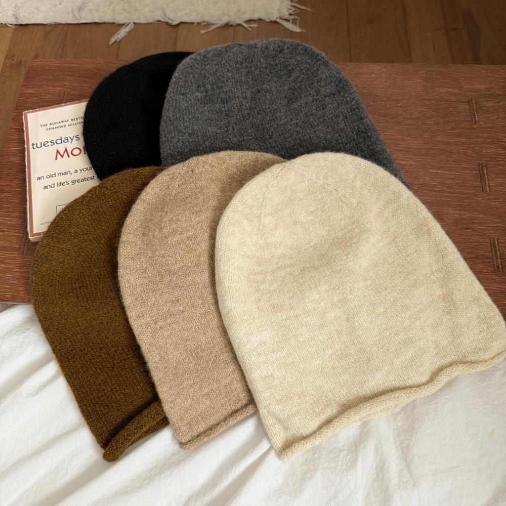 블루씨티 [🖤얼굴소멸핏🖤] 캐주얼 니트 짜임 롱 비니 모자 5color