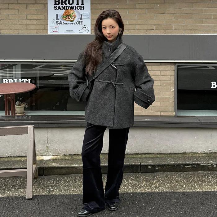 [5차][울 100%]울 하이넥 더플 코트_2COLORS