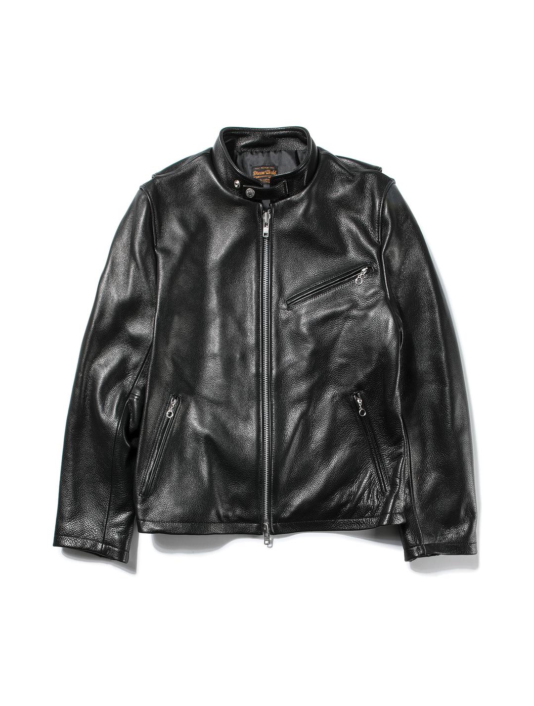 DW [카우하이드] Unisex 클래식핏 소가죽 논카라 싱글 자켓