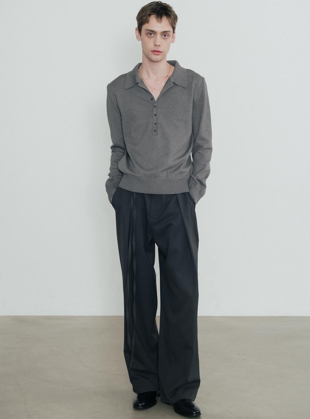 세린 벨티드 슬랙스 차콜