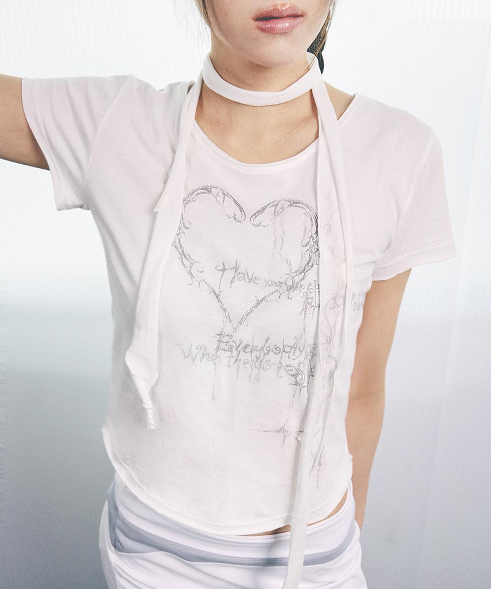 Heart ornament scarf top