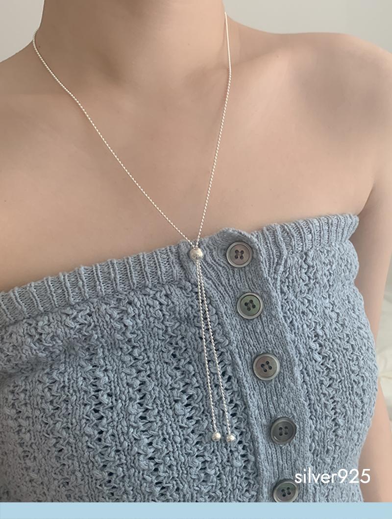 tie ball necklace (silver925)