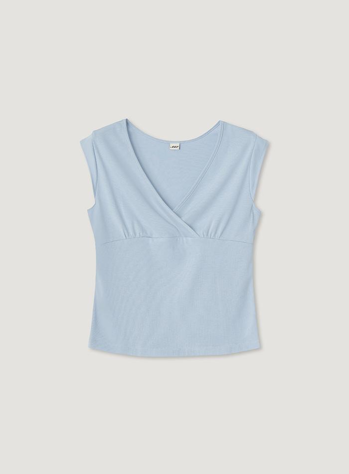 [ROUTINE] YORK WRAP TEE_LIGHT BLUE