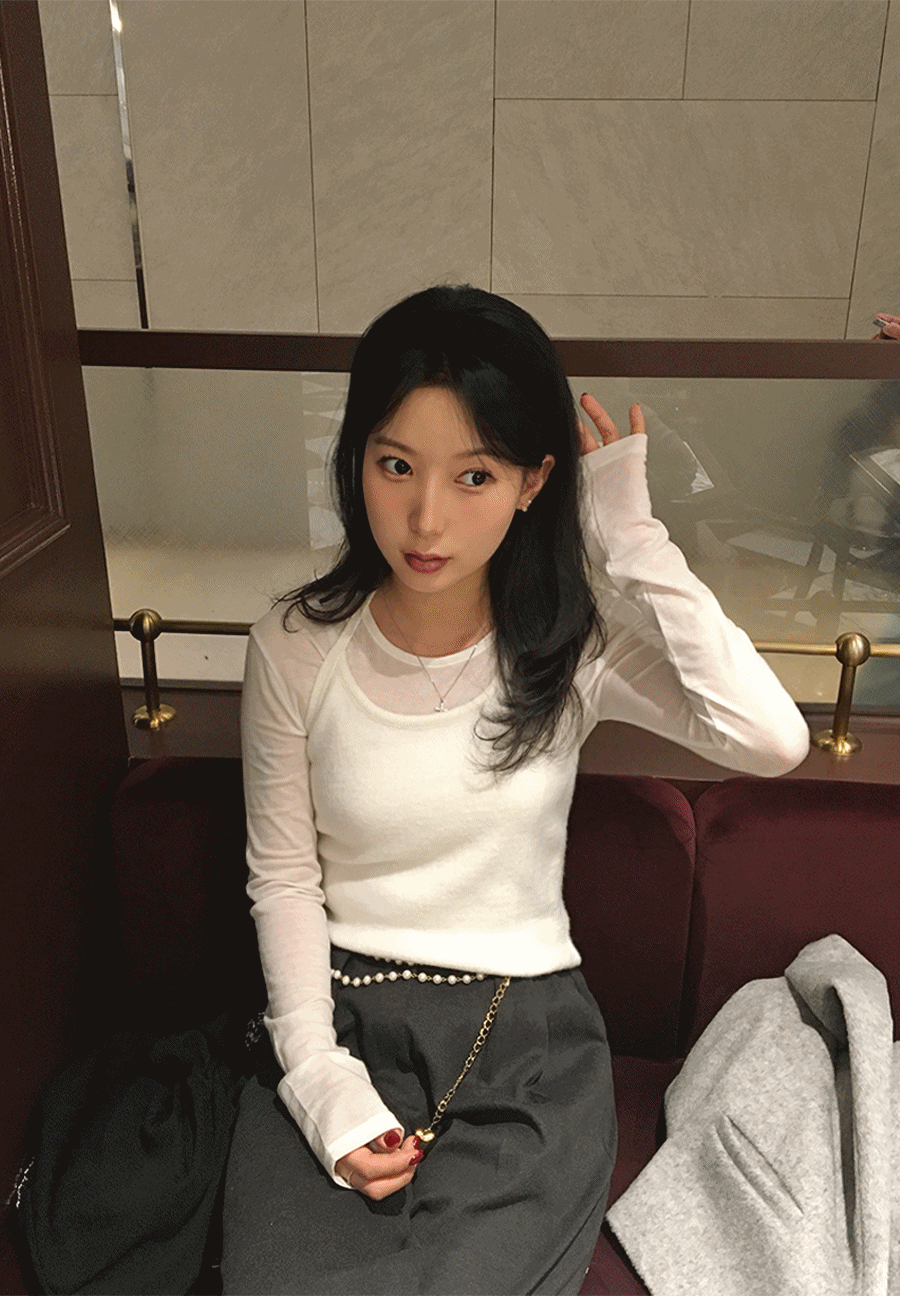 팟츠 홀터넥 니트 뷔스티에 2color