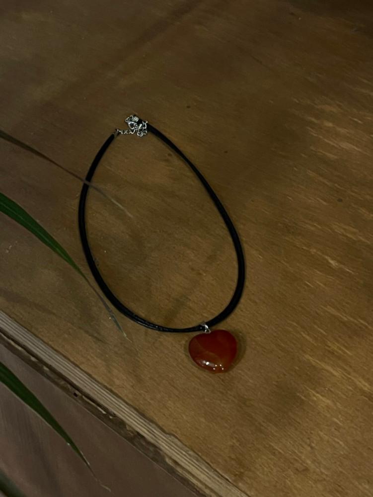 [Marble Heart Choker]마블 하트 초커 가죽 목걸이