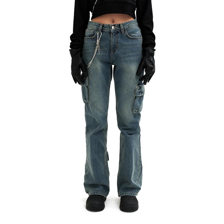 MULTI-POCKET BOOTS CUT PANTS DENIM