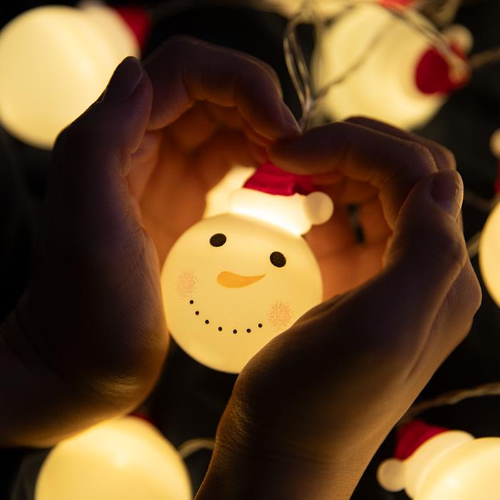 류블류샵 파티 감성 눈사람 크리스마스 전등 캠핑 앵두 트리 장식 전구_1.5M