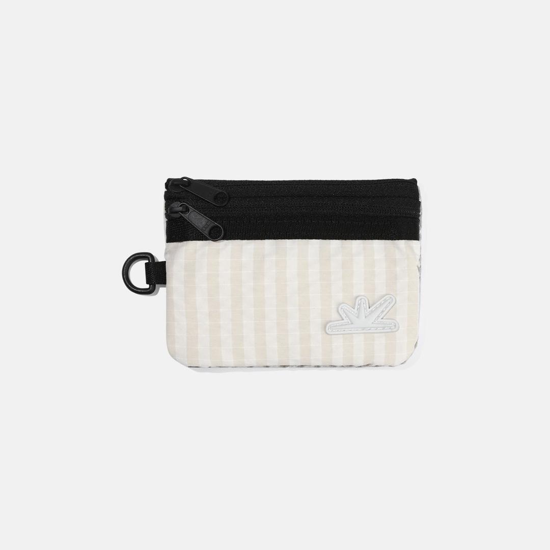 Zip Card Pouch Ivory Grid