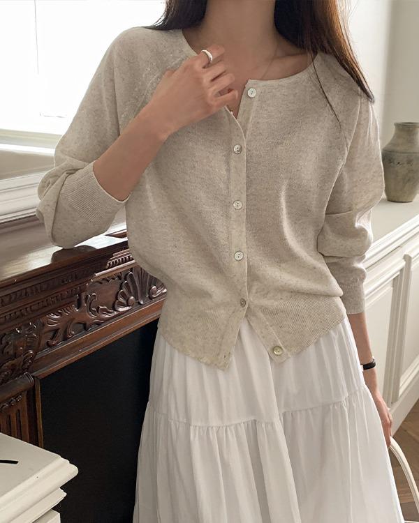 퓨어다 [1천장돌파] 라드 린넨 썸머 라운드 가디건