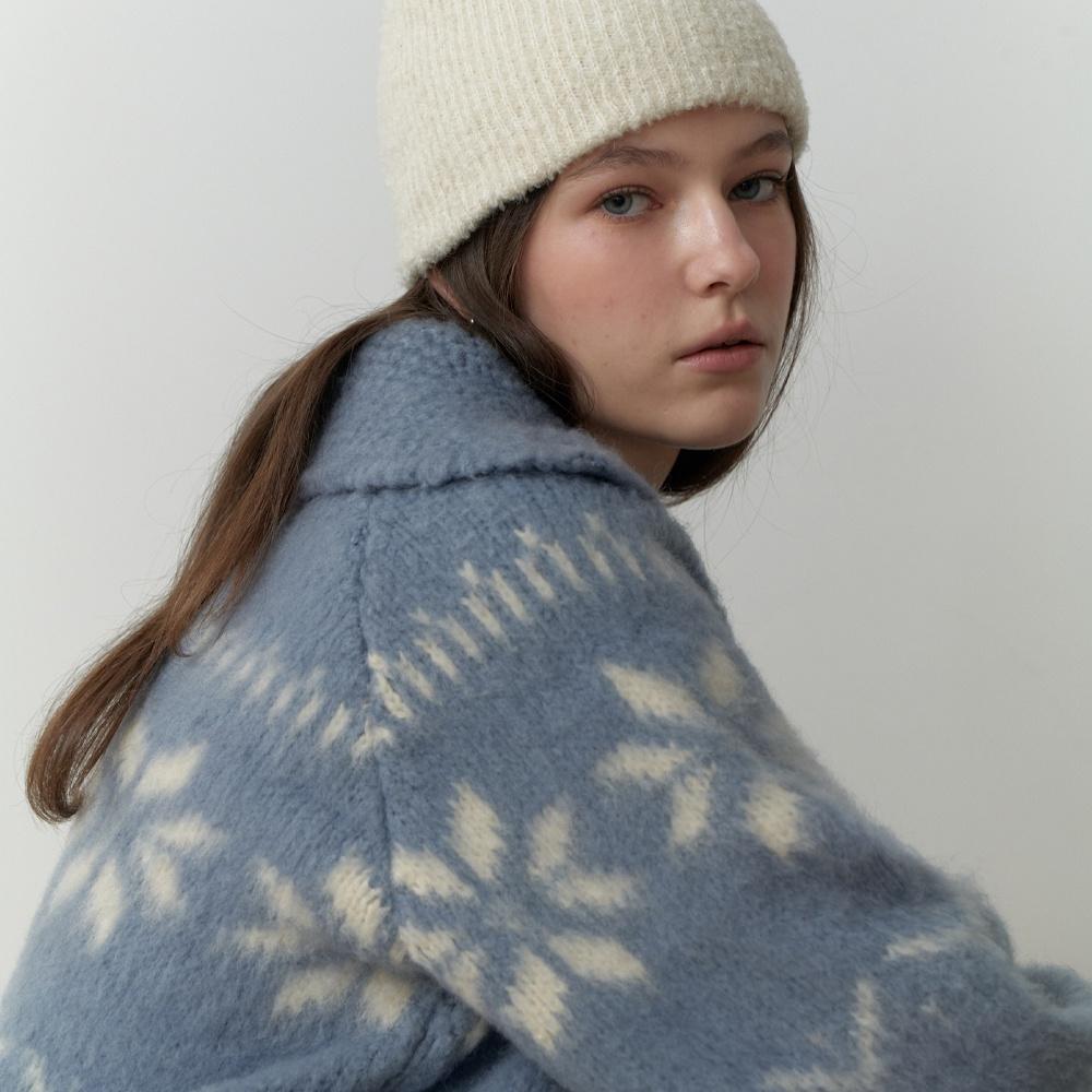 Snowball knit cardigan (sky blue)