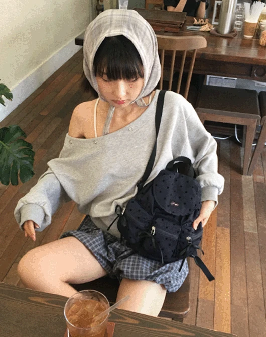 추천! 미드 아일렛 오프숄더 크롭 mtm (3color)