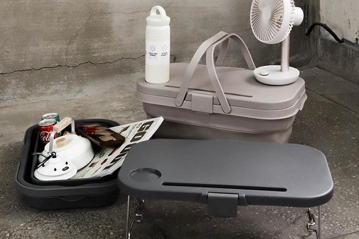 캠핑 자바라 접이식 피크닉 바스켓 테이블 바구니 설거지통 16L