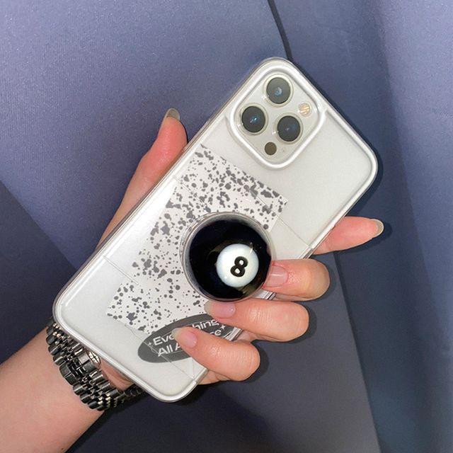 반구그립톡 eight 8번 에잇볼 포켓볼 당구 에폭시 레진 물방울 폰꾸 인스타감성 키치