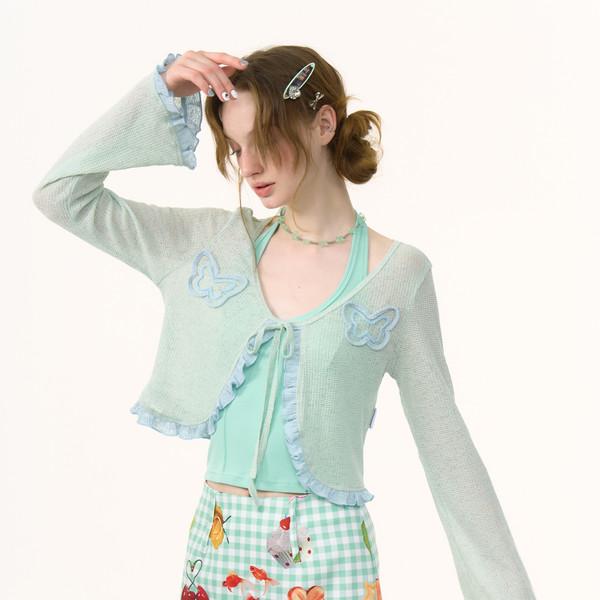 butterfly lace knitted cardigan