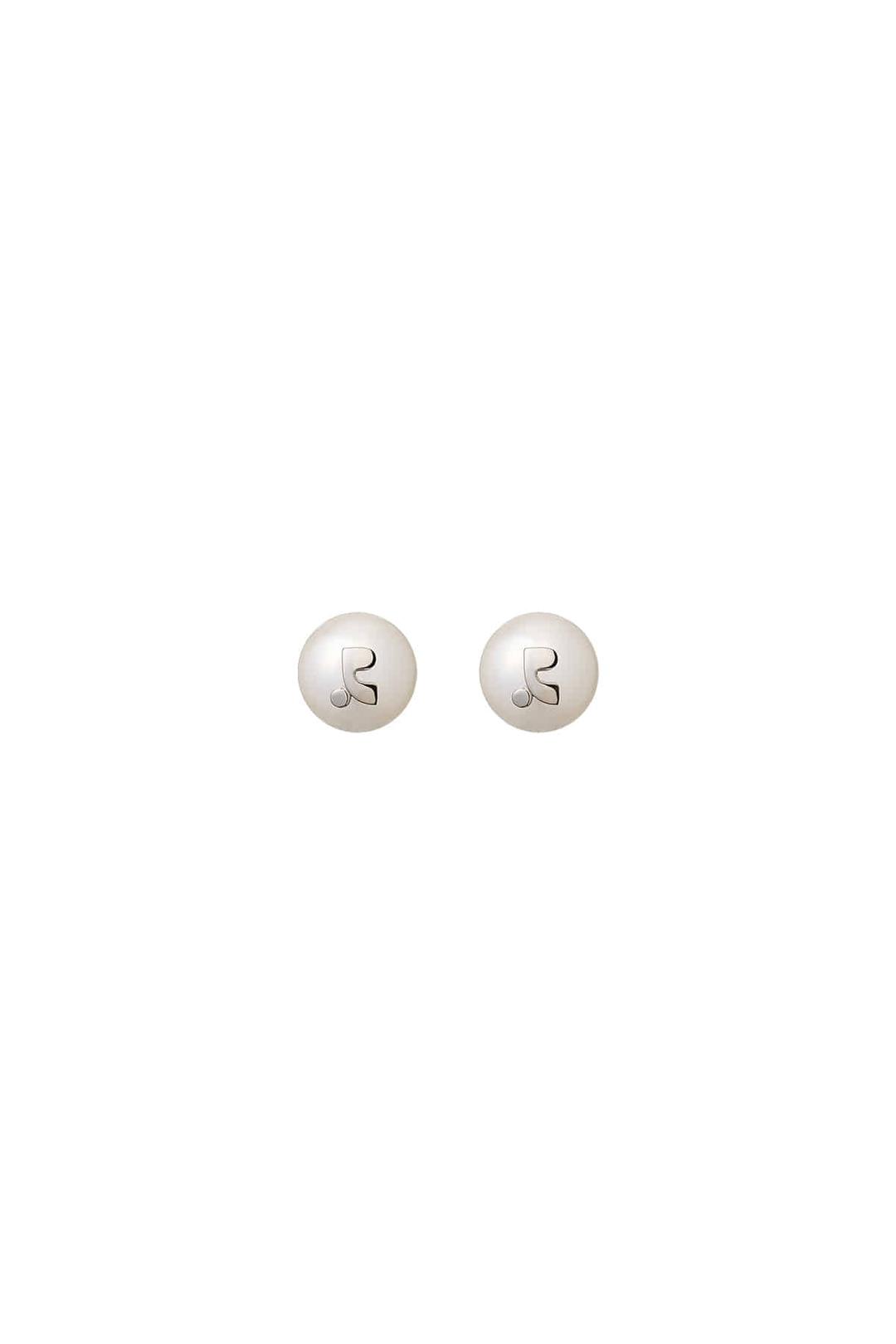(M)LOGO PEARL EARRING - SILVER
