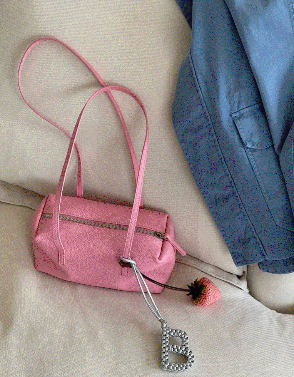 제제마켓 블랑 프리미엄 슈렁큰 소가죽 100 퍼프백