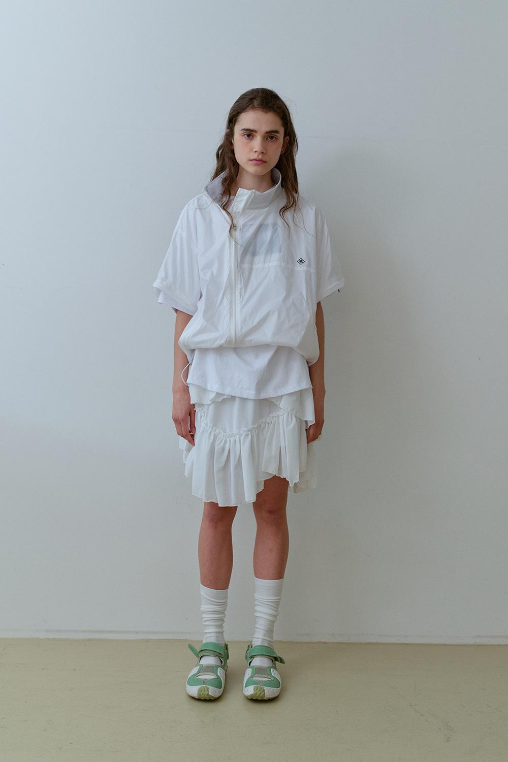 Frill chiffon skirt_White