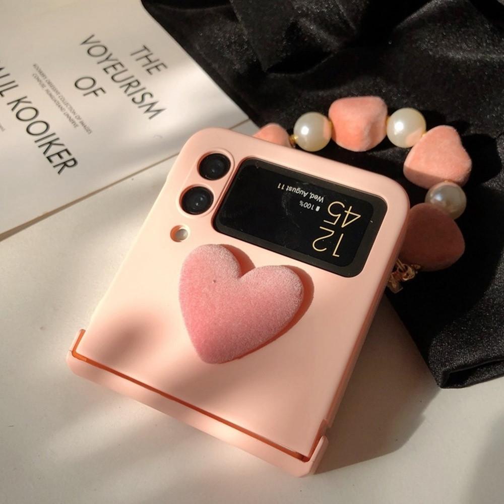 z플립4 스트랩 데코덴 하트 힌지보호 풀커버 예쁜폰 삼성 갤럭시 지플립3 케이스