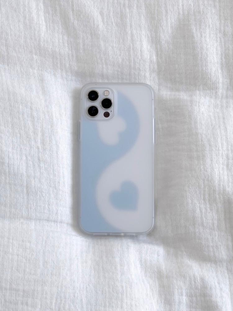 yinyang 하트 반투명케이스 (sky blue)