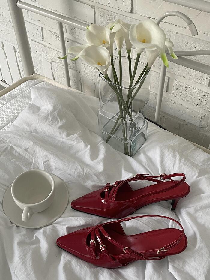 Buckle Oblique Slingback (5colors)