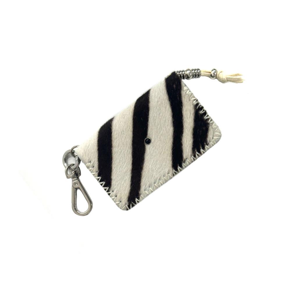 X 스터드카드지갑 - 송치 지브라