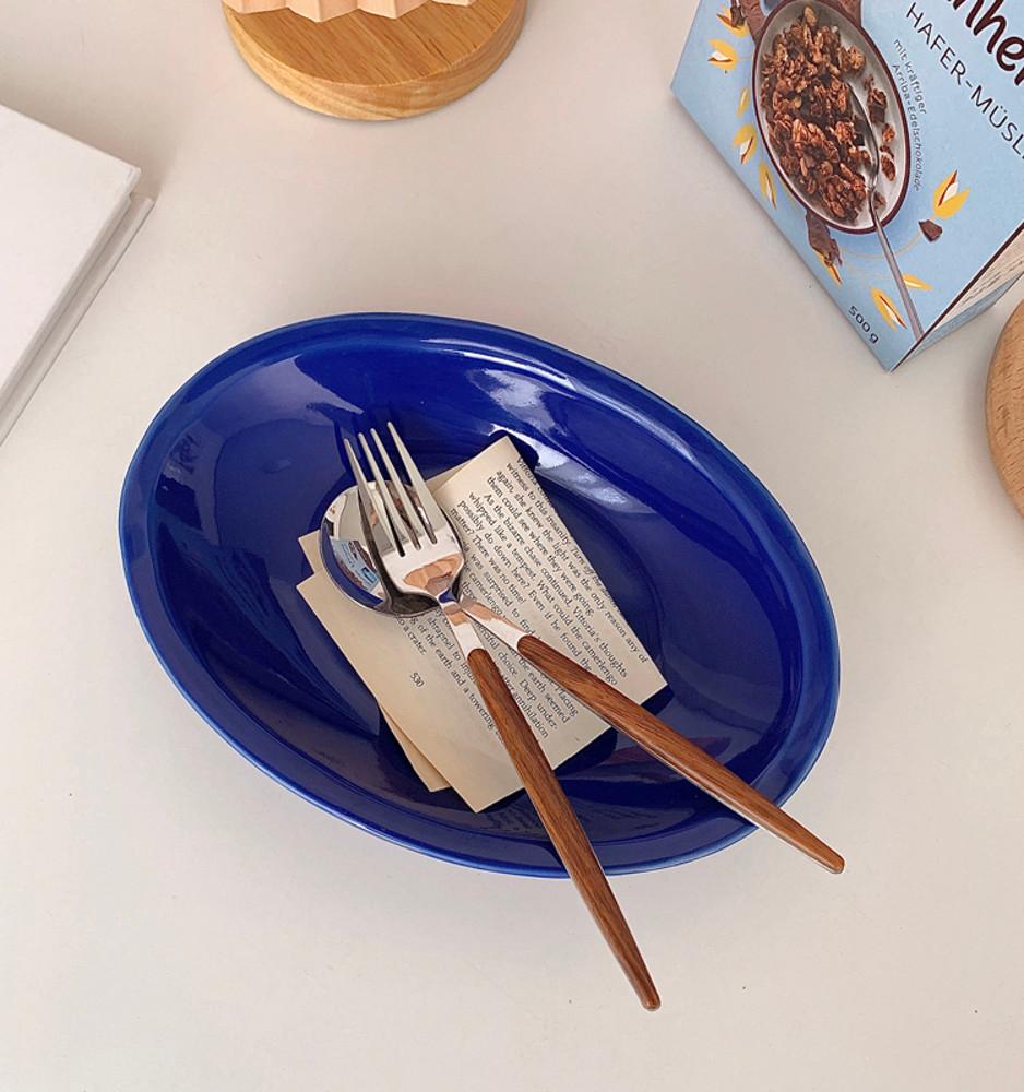 블루디스크 타원형 플레이트 과일 야채 인스타감성 푸드스타일링 가정용 식당용 파스타 홈카페용품 브런치 홈파티 테이블웨어 집들이선물 양식 한식 플레이팅 도자기그릇 샐러드