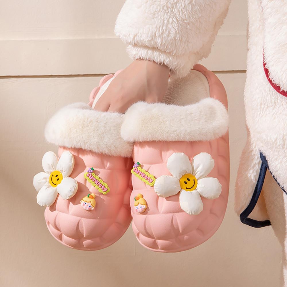 [국내배송] 벨라 스마일 플라워 겨울용 슬리퍼 수족냉증 층간소음 홈인테리어