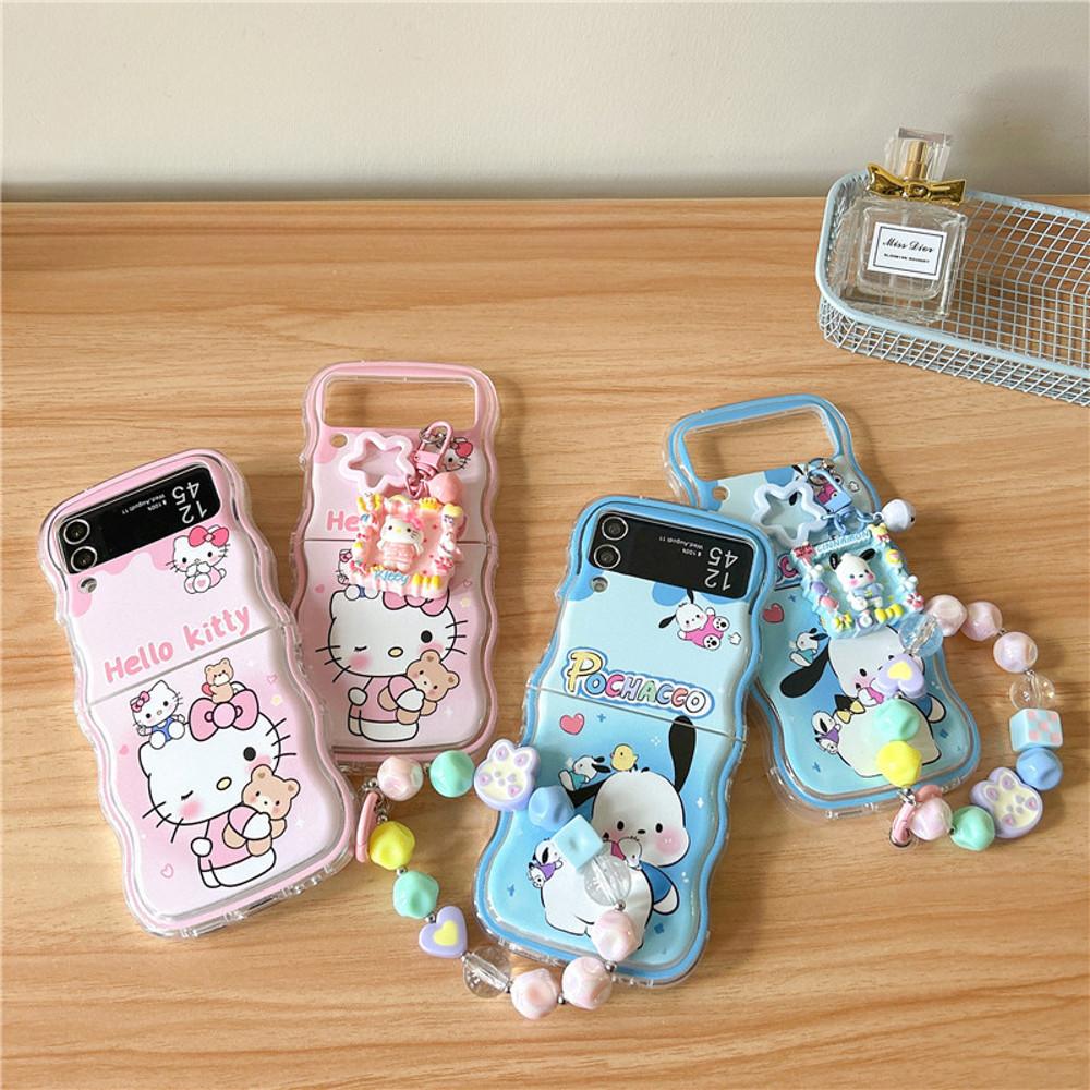 Z플립 키티 포차코 케이스 구슬스트랩 플립4 플립5