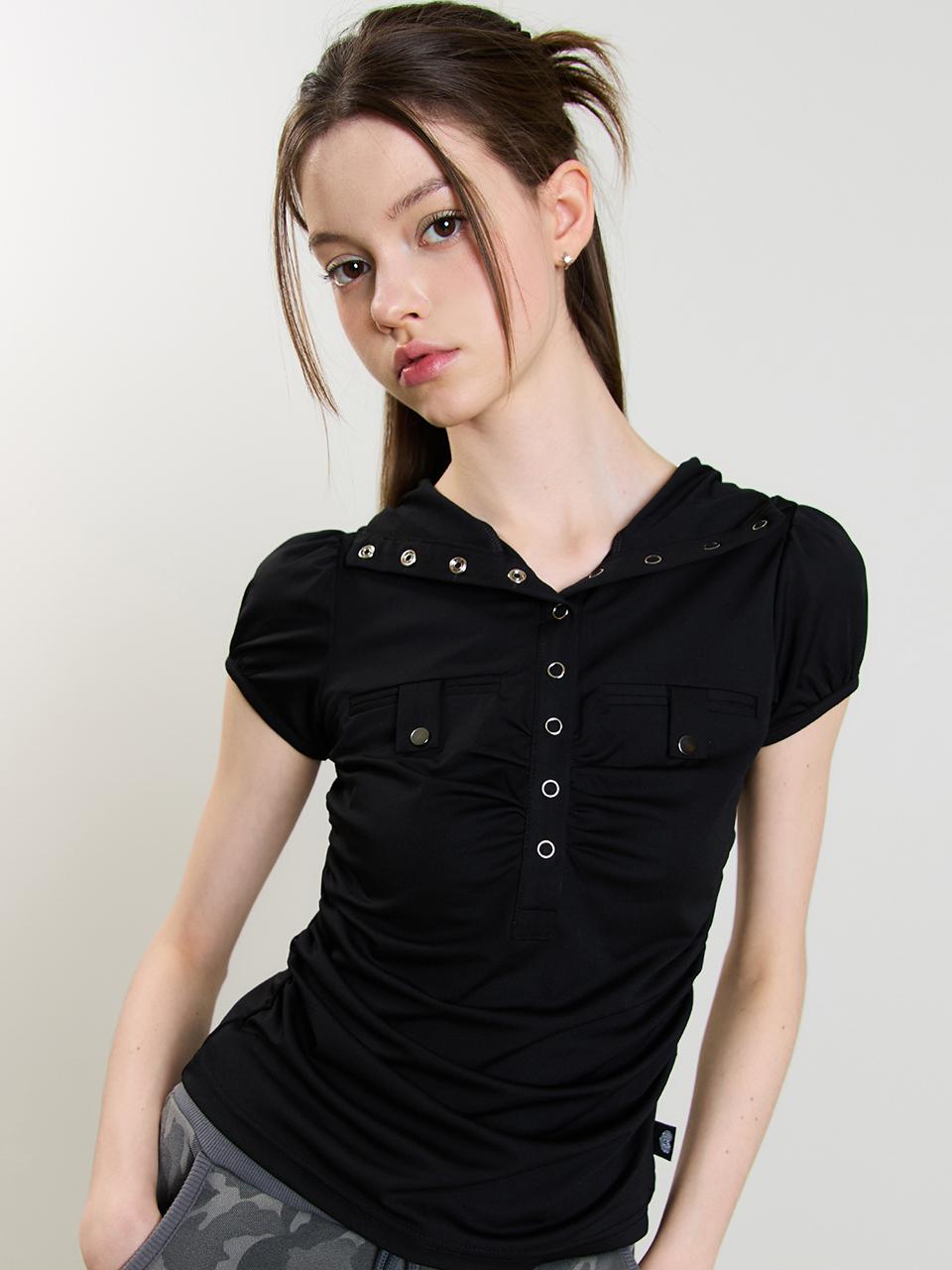 SM POCKET HOOD TEE(BLACK)