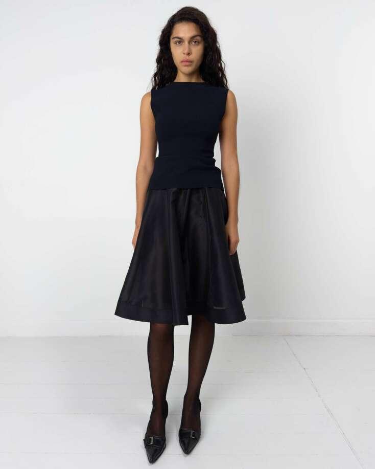 [25FW] LAY2 DRAPE TOP INK