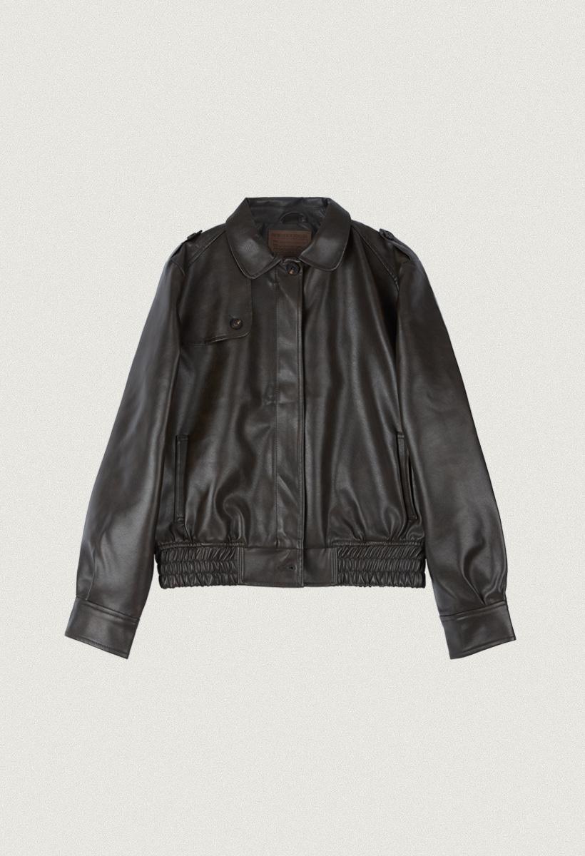 Flap leather jacket_Brown(OC25-OT05)