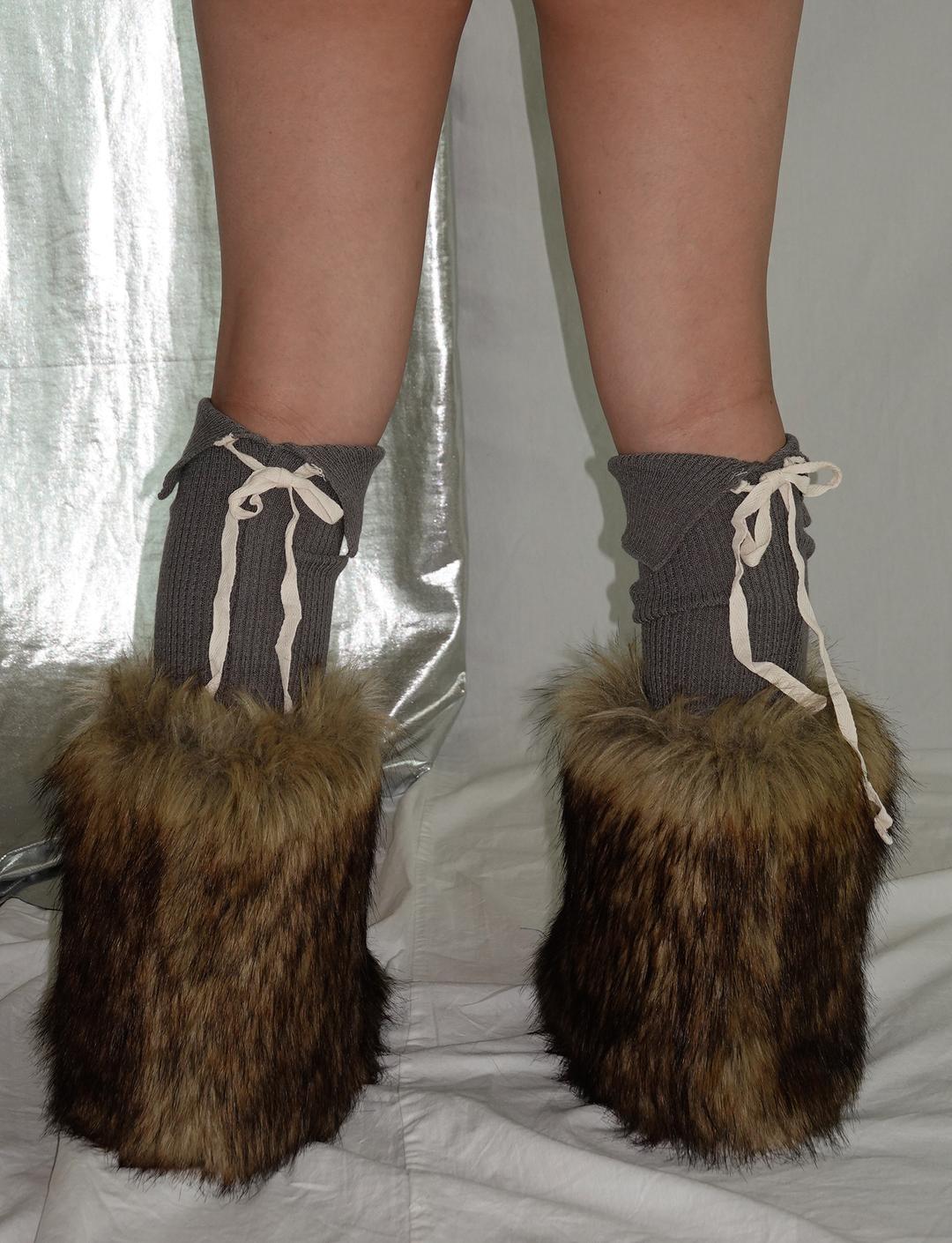 [4COLOR] Cotton Ribbon Leg warmer