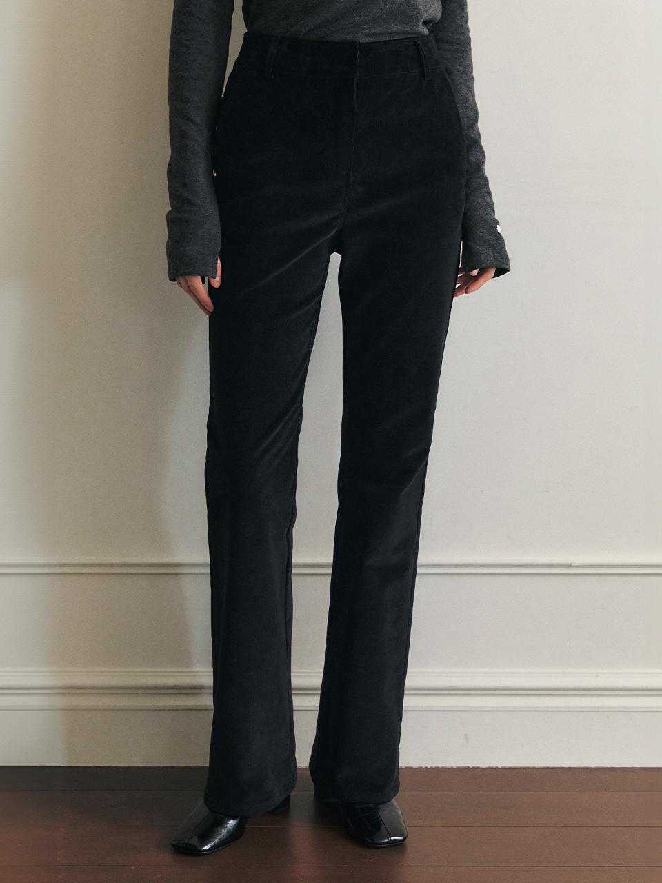 세미 플레어 코듀로이 팬츠_BLACK