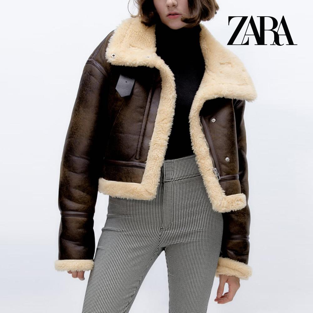 자라 무스탕 자켓 더블 페이스드 여성 점퍼 ZARA
