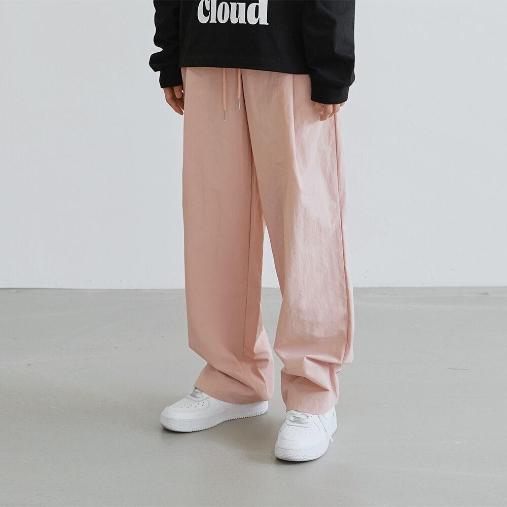 나일론 원턱 팬츠_핑크