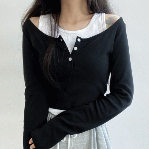 [모델강추/세트가능/4color] 데일리 레이어드 크롭티