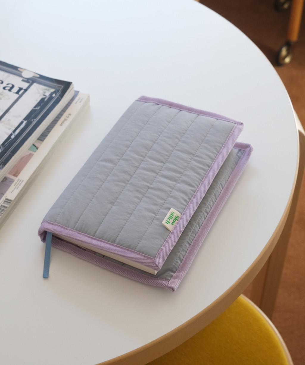 슬로우스티치 누빔 프레임 북커버 ( 그레이&퍼플 )