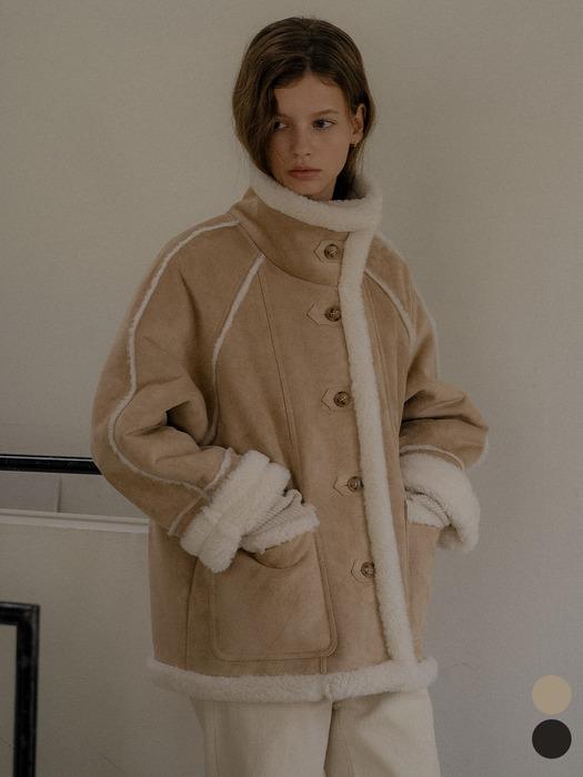 High-neck line wool shearling mustang [TIWT03MU01]_2color